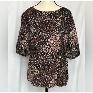 Angels Forever Young Peasant Floral Cottagecore Prairie Blossom Top Size 3X